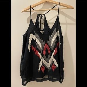 Navy blue beaded tank top